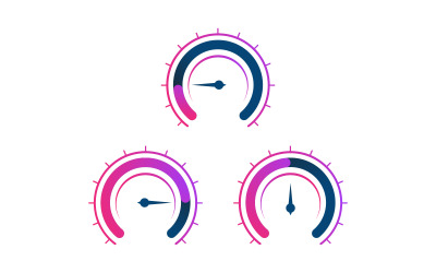 Schneller und Tachometer-Symbol für das Design der Auto-Logo-Illustration v.7