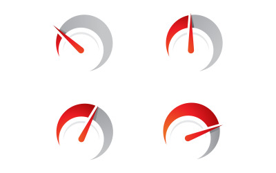Schneller und Tachometer-Symbol für das Design der Auto-Logo-Illustration v.9