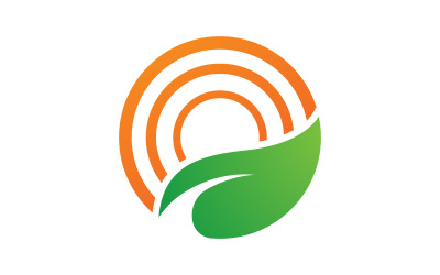 Sun green farm logo Vector icon design illustration Template v.16