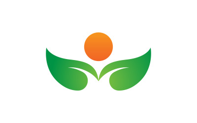 Sun green farm logo Vector icon design illustration Template v.6