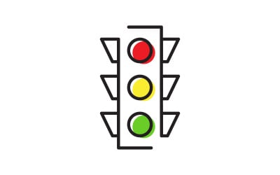 Traffic light Vector icon design illustration Template v.3