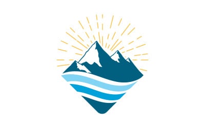 High Mountain icon Logo Template illustration design v.11