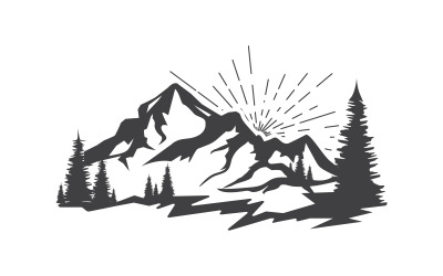 High Mountain icon Logo Template illustration design v.14