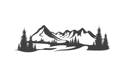High Mountain icon Logo Template illustration design v.23