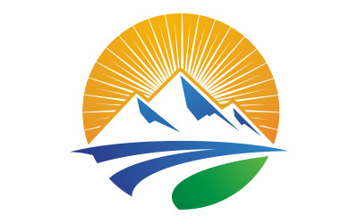 High Mountain icon Logo Template illustration design v.2