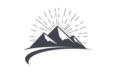 High Mountain icon Logo Template illustration design v.9