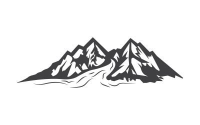 Illustrazione del modello del logo dell&amp;#39;icona High Mountain v.25