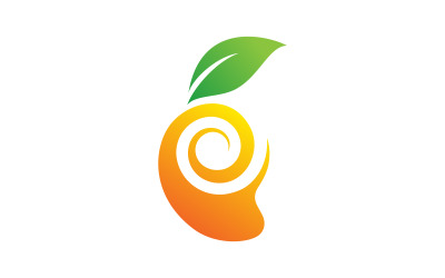 Mango fresco frutto logo design icona vettoriale illustrazione v.9