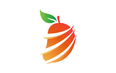 Mango frutta fresca logo design icona vettoriale illustrazione v.3