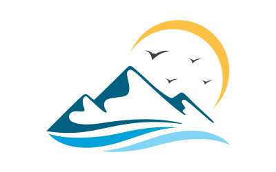 Yüksek Dağ simgesi Logo Şablonu illüstrasyon tasarımı v.1