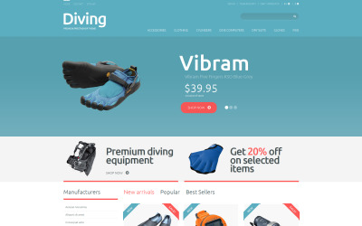 Diving Shop Tema PrestaShop №49244