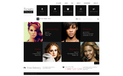 Responsives Shopify Theme für Eintrittskarten Website #49252