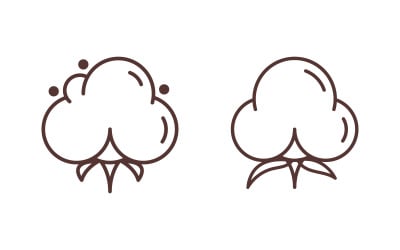 Cotton flower vector icon nature design template v.1