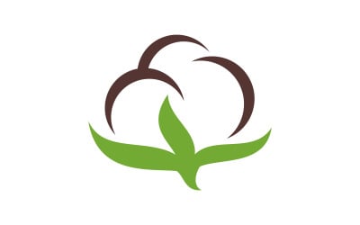 Cotton flower vector icon nature design template v.3