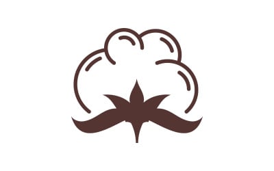 Cotton flower vector icon nature design template v.4