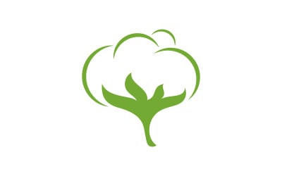 Cotton flower vector icon nature design template v.8