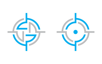 Illustrazione vettoriale dell&amp;#39;icona di messa a fuoco Design del logo modello v.5