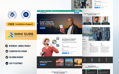 Immisure — Kit Elementor para WordPress de Consultoria em Imigração e Vistos