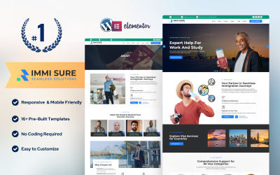Immisure — Kit WordPress Elementor de conseil en immigration et visas
