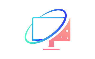 Logo usług komputerowych Ikona wektorowa ilustracja projektu Szablon v.1