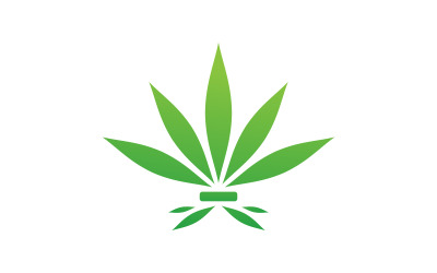 Modello di progettazione dell&amp;#39;illustrazione del simbolo del segno della marijuana della cannabis v.14