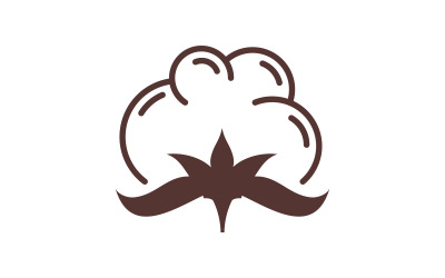 Modello di progettazione della natura dell&amp;#39;icona vettoriale del fiore di cotone v.4