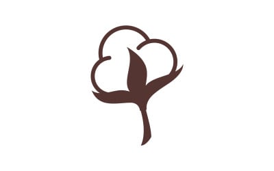 Cotton flower vector icon nature design template v.16