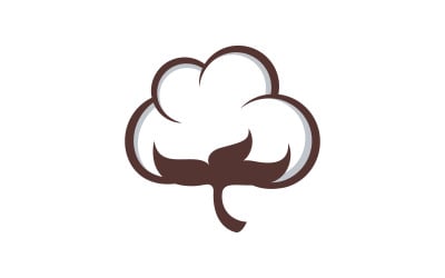 Cotton flower vector icon nature design template v.7
