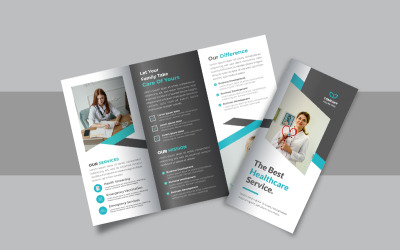 Hospital or healthcare trifold brochure, Business or company trifold brochure template design layout