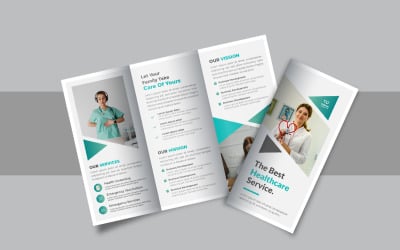Hospital or healthcare trifold brochure, Business or company trifold brochure template layout