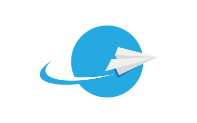 Paper plane Tour and Travel Logo Vector icon design illustration v.18