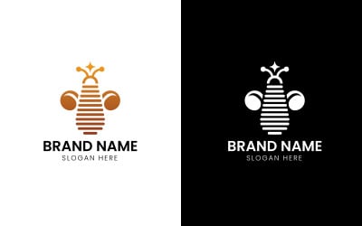 Logo de mascotte d&amp;#39;abeille à miel-705