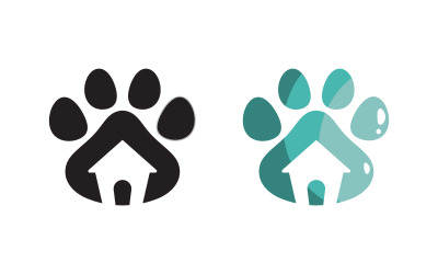 Paw Pet Logo tasarım vektör çizim tasarım şablonu v.2