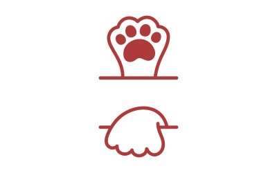 Paw Pet Logo tasarım vektör çizim tasarım şablonu v.5