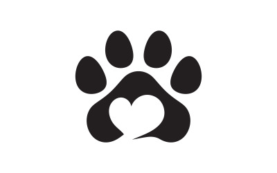 Paw Pet Logo tasarım vektör çizim tasarım şablonu v.6