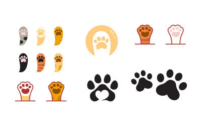 Paw Pet Logo tasarım vektör çizim tasarım şablonu v.9