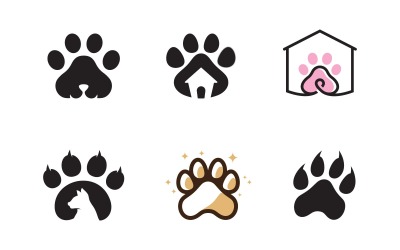 Paw Pet логотип дизайн векторної ілюстрації шаблон оформлення v.8