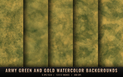 Sfondi acquerello verde militare e oro