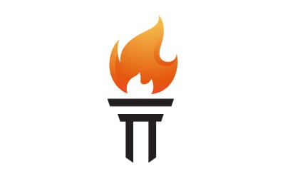 Sport Torch fire flame vector icon illustration design v.10