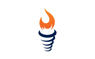 Sport Torch ogień płomień ikona wektorowa ilustracja projekt v.3