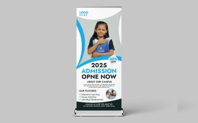 Ammissione alla scuola dei bambini Un design di banner rollup