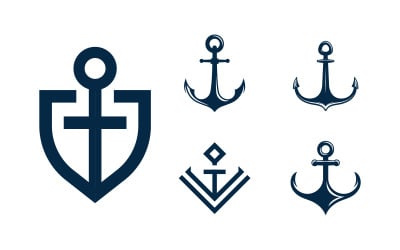 Anchor Ocean icon Element  Logo Template vector v.21