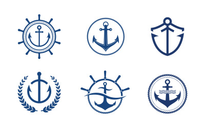 Anchor Ocean icon Element Logo Template vector v.37