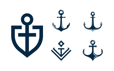 Ancora icona oceano Elemento Logo Template vettore v.21