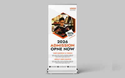DL Ulotka Rollup Powrót do szkoły Szablon reklamy