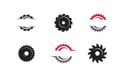 Endüstriyel ahşap testere vektör çizim simgesi Logo tasarımı v.19