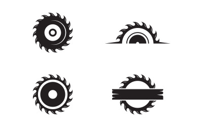 Illustrazione vettoriale dell&amp;#39;icona della sega per legno industriale Logo design v.15