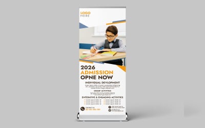 Modello di brochure rollup per l&amp;#39;ingresso alla scuola dei bambini
