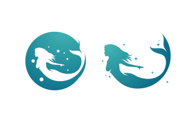 Modello di progettazione di illustrazione vettoriale di sirena di bellezza v.1