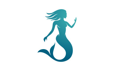 Modello di progettazione di illustrazione vettoriale di sirena di bellezza v.2